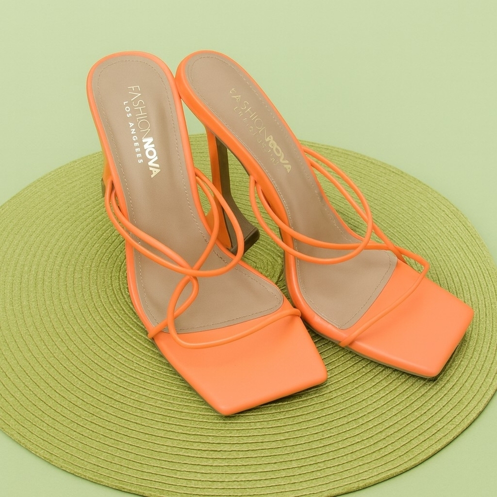 Fashion Nova Women's Orange Strappy Heels